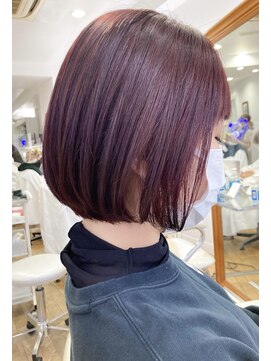 ヘッズ 本八幡店(HEADS) 外ハネボブセクションカラーペールベージュグラデーションカラー