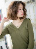 mod's姪浜/フレンチカジュアルゆるふわカール大人ボブパーマh