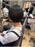 髪質改善ストレートの丸みショートボブ