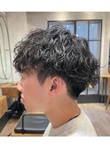 ツイストスパイラルパーマショートレイヤーマッシュツーブロック
