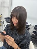 しっかりレイヤー×オリーブブラウン