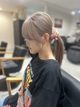 ホーミーキョウト(Homey Kyoto) 小顔見せ◎顔周りカット×ホワイトベージュカラー