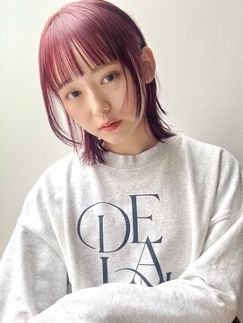 ディッセンバー 渋谷(December) ボルドーカラー/レイヤー/ミディアム/ワイドバング