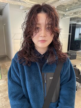 小顔/ココアベージュ/黒髪/オリーブグレー/【千葉／パーマ】