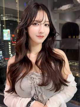 アルバム 銀座(ALBUM GINZA) ロング前髪カット韓国ヘア顔周りレイヤー_F21152