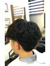 【パーマ】メンズカット(顔剃り+眉剃り+うなじ)+ツイストスパイラルパーマ