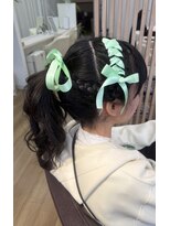 ウイングスガーデン 鶴川(WINGS garden) リボン編み込み×ポニーテールアレンジ♪