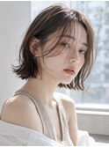 【LOVESTOIKE】切りっぱなしボブ×シアーベージュ×透け感前髪