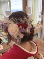 ウェーヴ 浜松小豆餅店(wave)&nbsp;<wave小豆餅店>ドライフラワーヘアアレンジ成人式振袖着付け