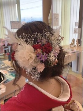 ウェーヴ 浜松小豆餅店(wave) <wave小豆餅店>ドライフラワーヘアアレンジ成人式振袖着付け