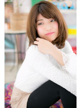 ミック 日暮里店(miq) リッチ感◎艶カラーココアブラウン重軽ワンカールb1