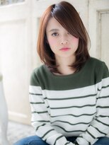 モッズ ヘア 福岡姪浜店(mod's hair)&nbsp;*mod's姪浜*…斜めバングピンクベージュひし形小顔ワンカールe