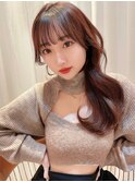 チョコレート 切りっぱなし イヤリングカラー 韓国ヘア 顔周り