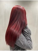 ブリーチ無しで出来るカーディナルレッドカラー