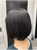 【暗めオリーブカラー】黒髪/小顔/ワンレン