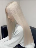 11594髪質改善ホワイトブロンドホワイトアッシュ艶髪ストレート