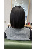 切りっぱなしボブ×縮毛矯正