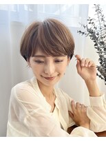 30代40代50代絶壁解消前髪あり小顔前下がりショートボブ ER