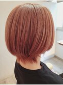 ショートボブ オレンジカラー