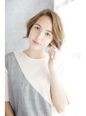 美髪ハッシュカットデザインカラーツートンカラーグレージュ/080