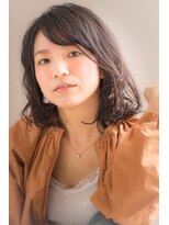 グラニュー(granew)&nbsp;【granew】ワンサイド無造作グレージュミディアムヘア