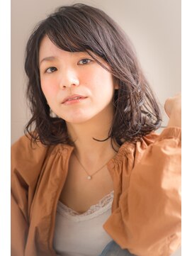 グラニュー(granew) 【granew】ワンサイド無造作グレージュミディアムヘア