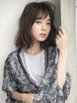 トッカ ヘアアンドトリートメント 難波店 ダークアッシュ×くびれセミディ