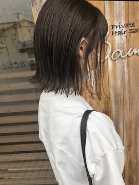 バンビ プライベート サロン(Bambi private salon) 前下がり切りっぱなしボブ*アッシュグレーカラー*Bambi松平愛