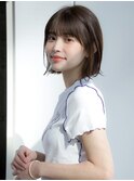 大人可愛い前髪あり耳掛け外ハネボブ20代30代40代