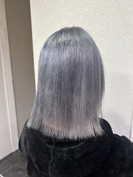 アジールヘア 所沢プロペ通り店(agir hair) シルバーアッシュ切りっぱなしボブ美髪ハイトーン所沢練馬