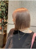 まろやかベージュ×切りっぱなしボブ