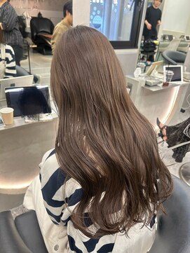 ロンド マーレ 天神大名店(Lond mare) デザインカラー/レイヤーカット/ウェットヘア/オリーブベージュ