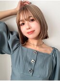 切りっぱなしボブ×ケアブリーチ×シースルーバング