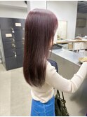 ブリーチなしダブルカラーカシスパープル秋カラー冬カラー