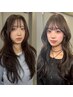 【2回目限定】小顔レイヤーカット+透明感カラー+トリートメント￥11440～
