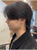 メンズウルフセンターパート韓国ヘア