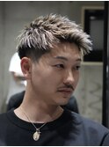 MEN'S/アップバングショート×ハイライト/スキンフェード
