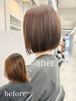 ヘアサロン ドットプラス 町田店(dot. plus)&nbsp;【市井友佳子】乾かすだけボブ/赤味レスオリーブカラー/町田