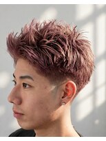 エクラート メン 仙台(ECLART men.)&nbsp;モーヴピンクのスパイキーショート｜柔らかな色味が似合う短髪
