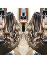 カルフール ロコ 草加西口店(Carrefour LOCO) グラデベースにピンクラベンダーハイライト