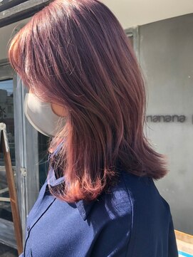 ナナナ パレナ 大津膳所店(nanana parena) 透明感あふれる☆艶髪レッド・ピンクベージュ