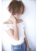 前下がりこなれヘア前髪なしショート【グランアージュ錦糸町】