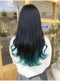 裾カラー×グリーン
