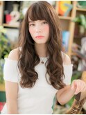 外国人風斜めバング無造作ウェーブパーマc5戸田公園20代30代40代