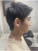 メンズ/アップバング/ツーブロックマッシュ/束感ショート波巻き