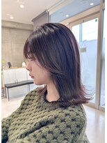 レヴ 草加店(LEV.)&nbsp;切りっぱなしボブエアリーロング美髪ピンクブラウン 髪質改善