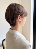 大人可愛いショートボブアッシュオリーブ２０代３０代４０代銀座
