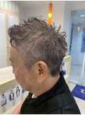 60代　　変身イケオジメンズカット　グレイヘア　軟毛　細毛