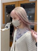 フェイスフレーミングインナーカラーピンクブリーチハイトーン
