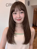 コート 表参道(Cote)&nbsp;ロングレイヤー艶髪 美髪ストレートヘアワンカールヘア 髪質改善